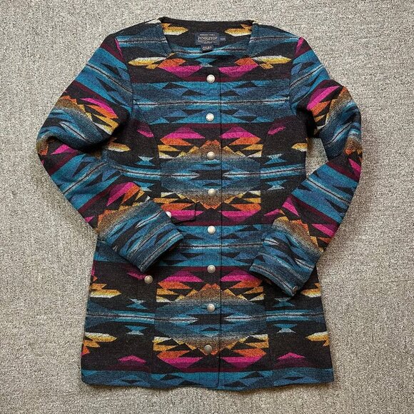 Pendleton Aztec Southwestern Cowgirl Wool Coat Size XX-Small
